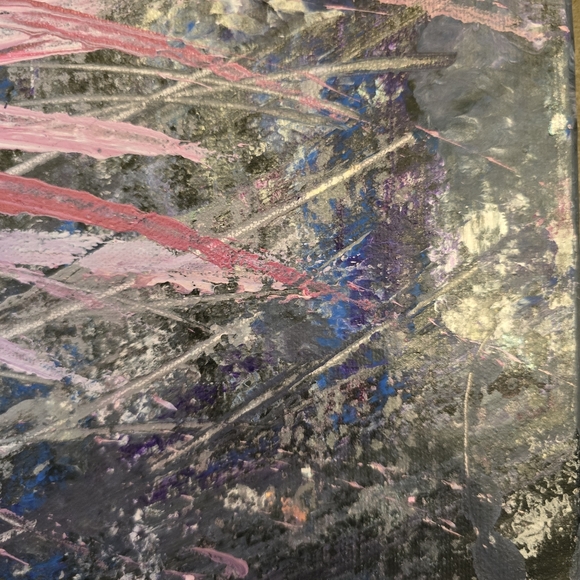 HANDCRAFTED Abstract Painting HANDPAINTED Wall Art Decor Pink Gray Purple Blue - Picture 16 of 17